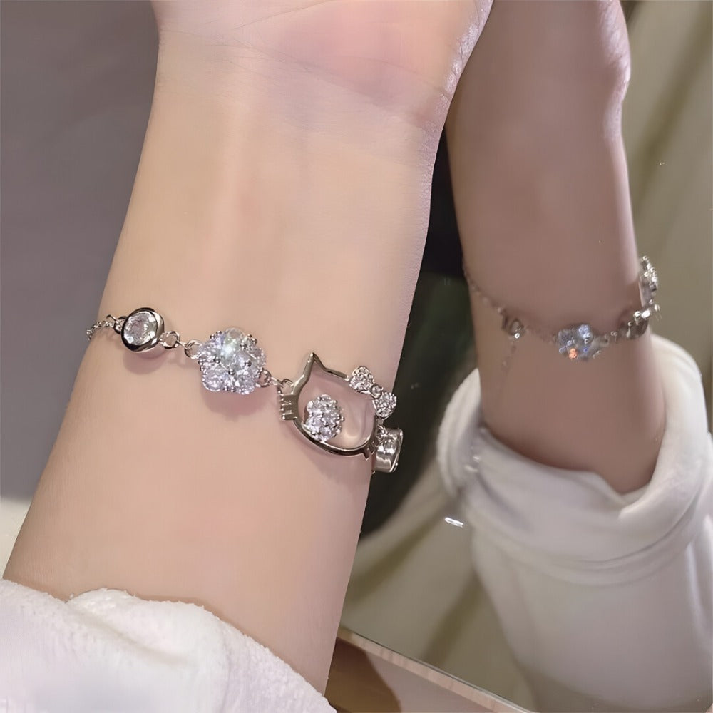 Crystal Kitty Cat Bracelet