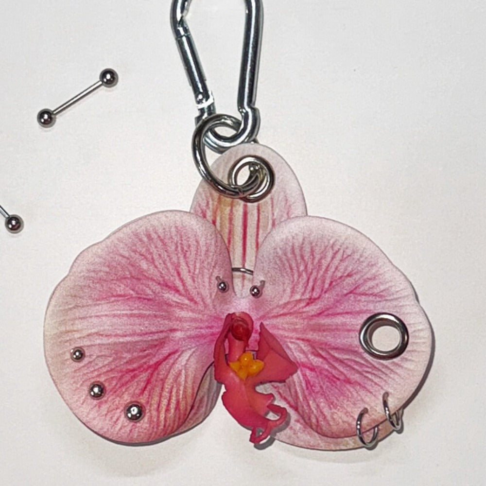 Handmade Punk Phalaenopsis Bag Charm
