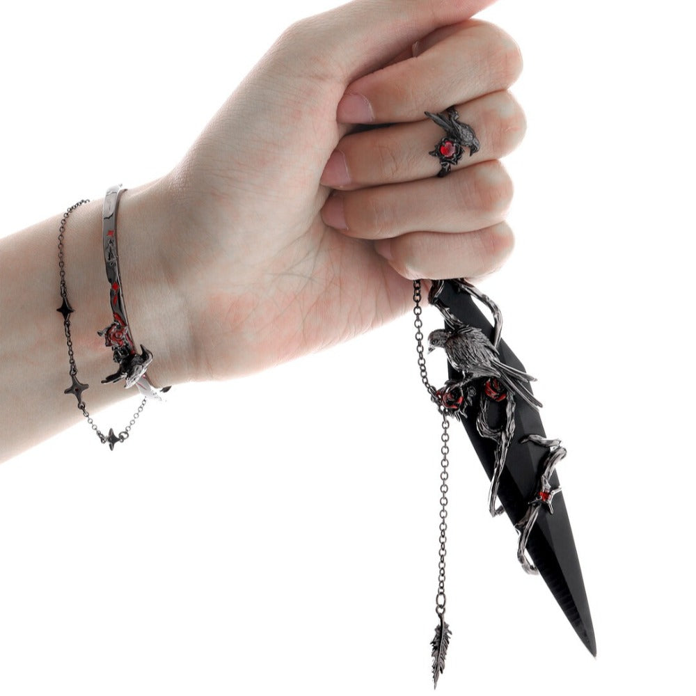 Crow Handcrafted Rose Kunai