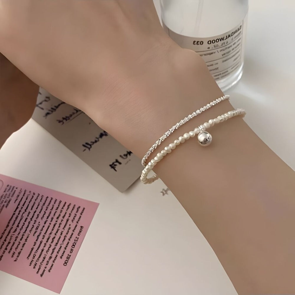 Starry Sky Baroque Pearl Double Layer Bracelet