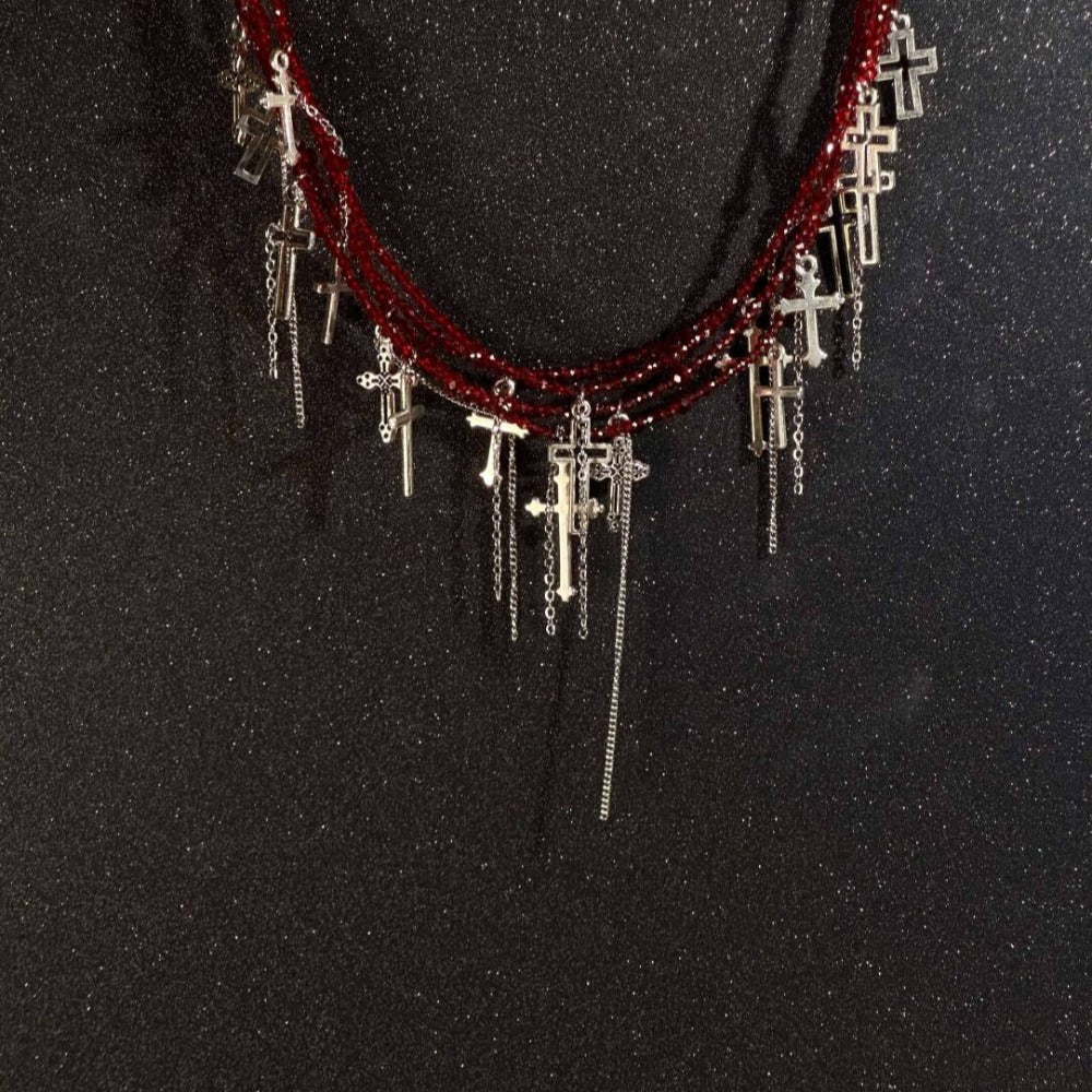 Crimson Cross – Ten Nights of Ash Necklace
