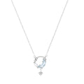 Crescent Moon & Cross Crystal Necklace
