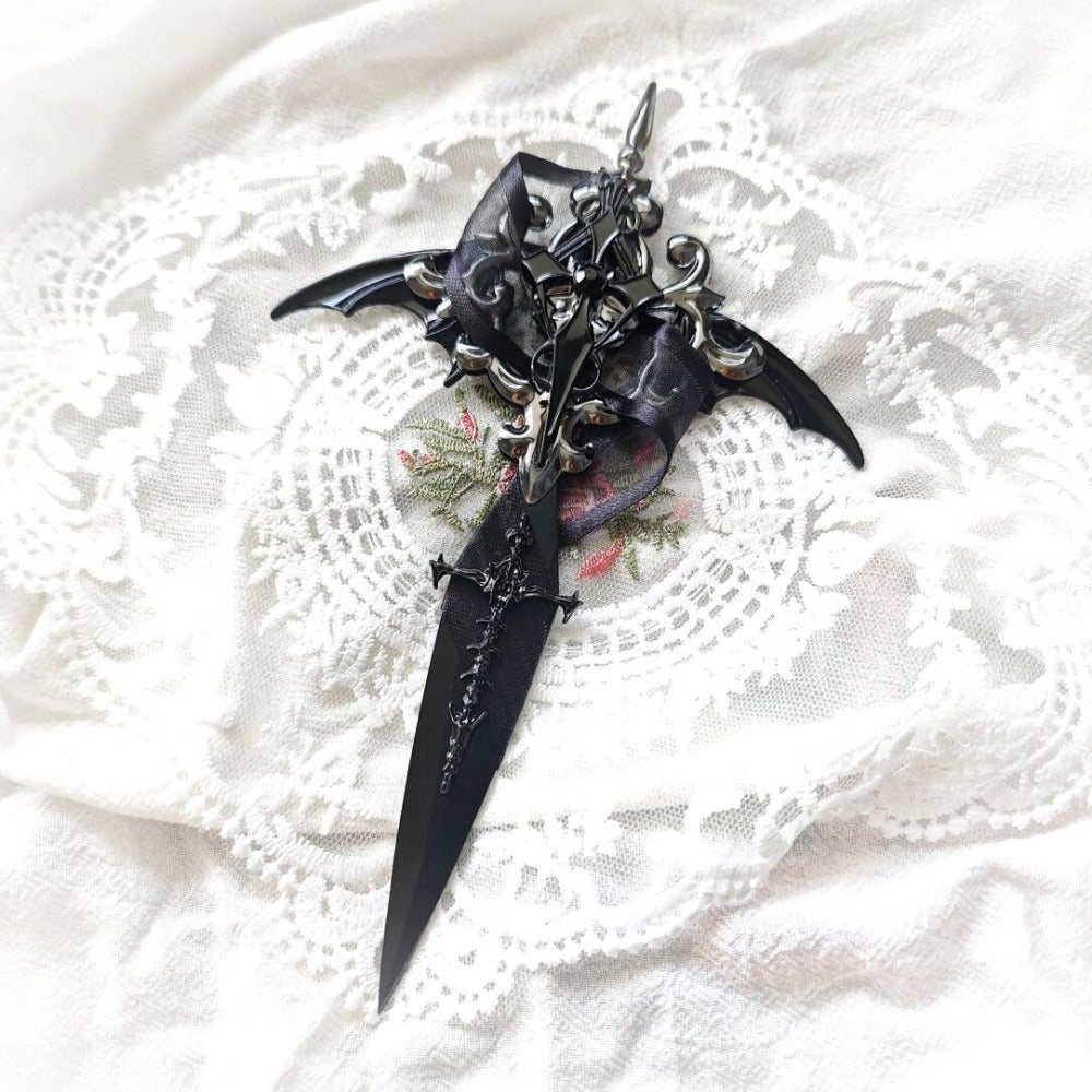 Gothic Dark Wing Cross Handcrafted Dagger