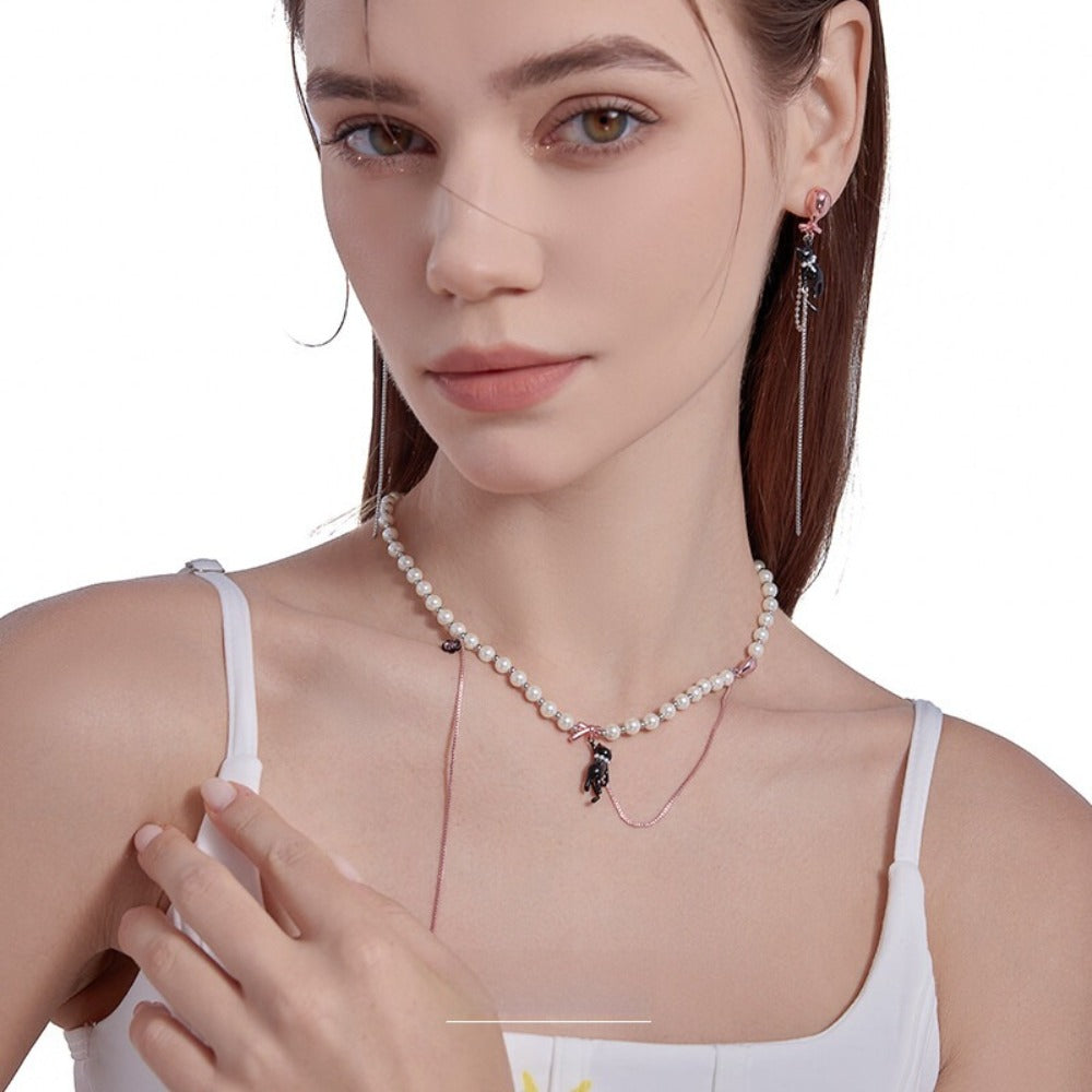 Balloon Cat Tassel Drop Earrings