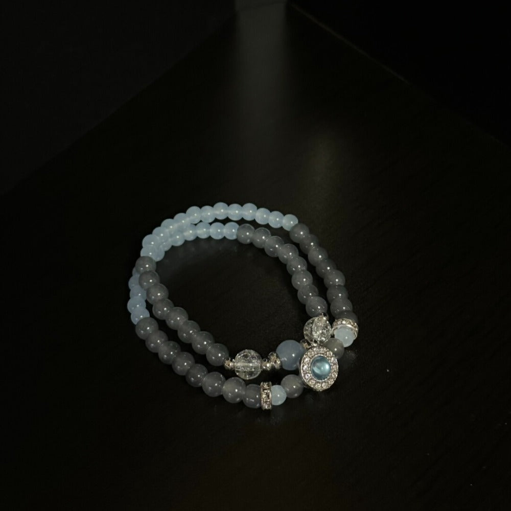 Vintage Grey Moonstone Beaded Bracelet